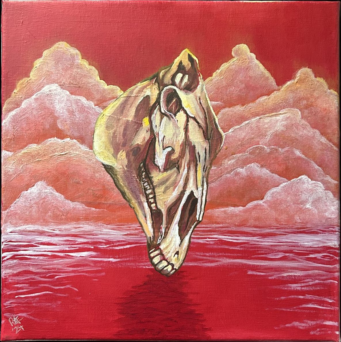 Heat Death — T-Rex Skull Above Red Sea