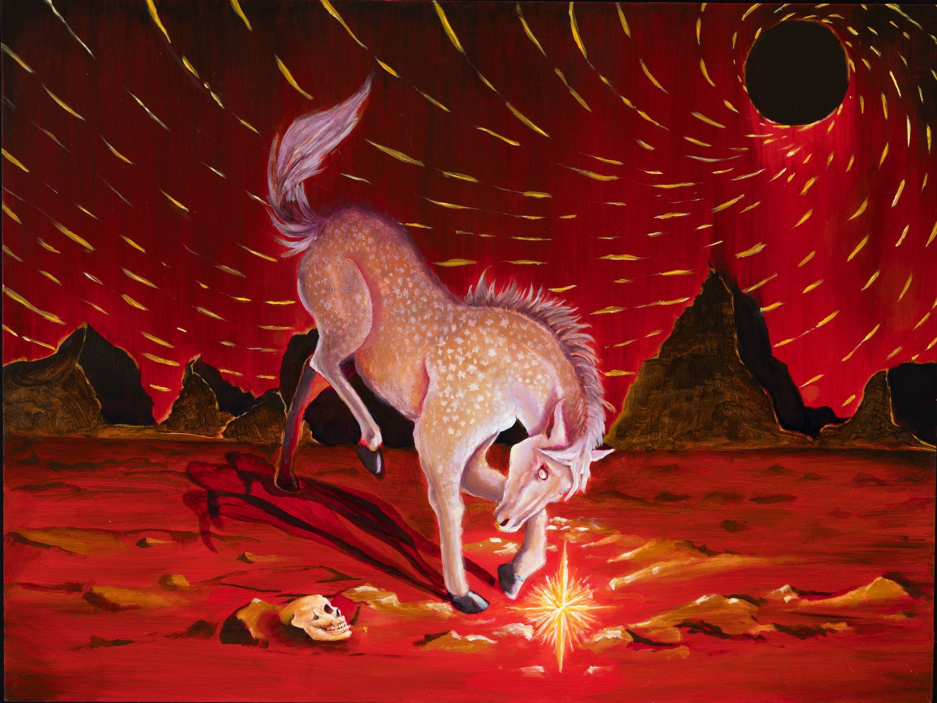 Lunar Antidotes II — Horse on Red Landscape